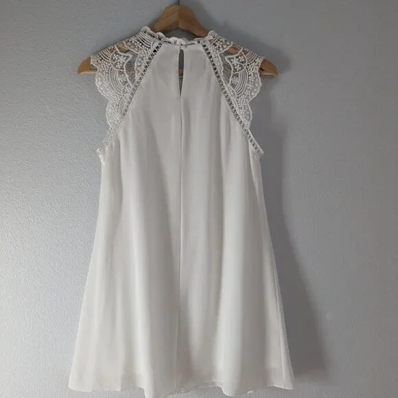 Lulus Dress XS White Hey Doll Ivory Lace Shift Dress Romantic Party Shower Bride - Picture 10 of 13